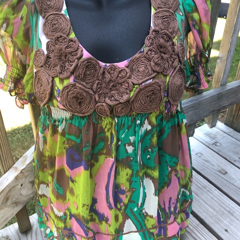 Eci colorful/brown shirt for women
